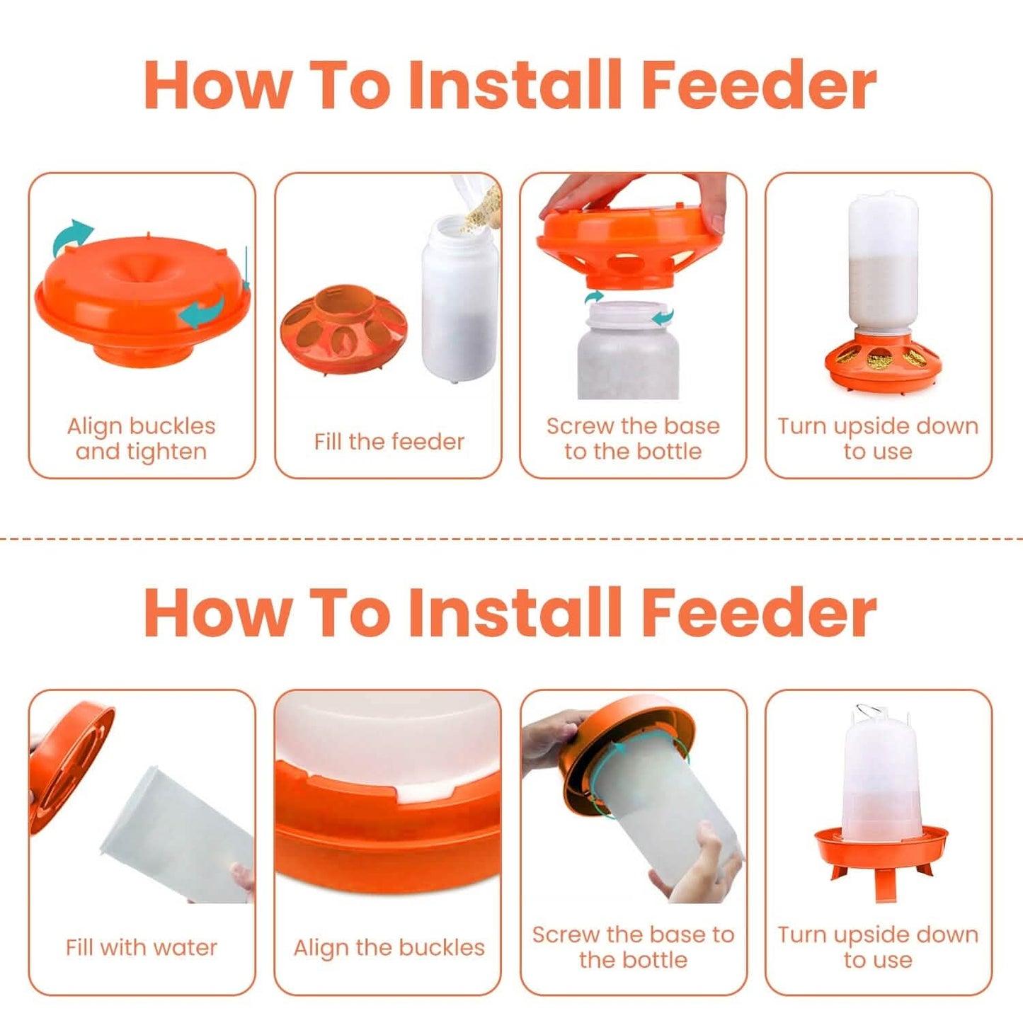 1.5L Chicken Feeder Adjustable Height Waterer Set DailySale