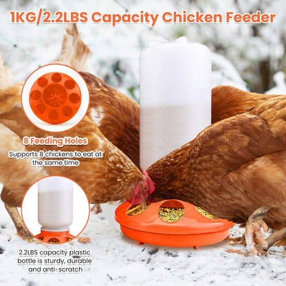 1.5L Chicken Feeder Adjustable Height Waterer Set DailySale