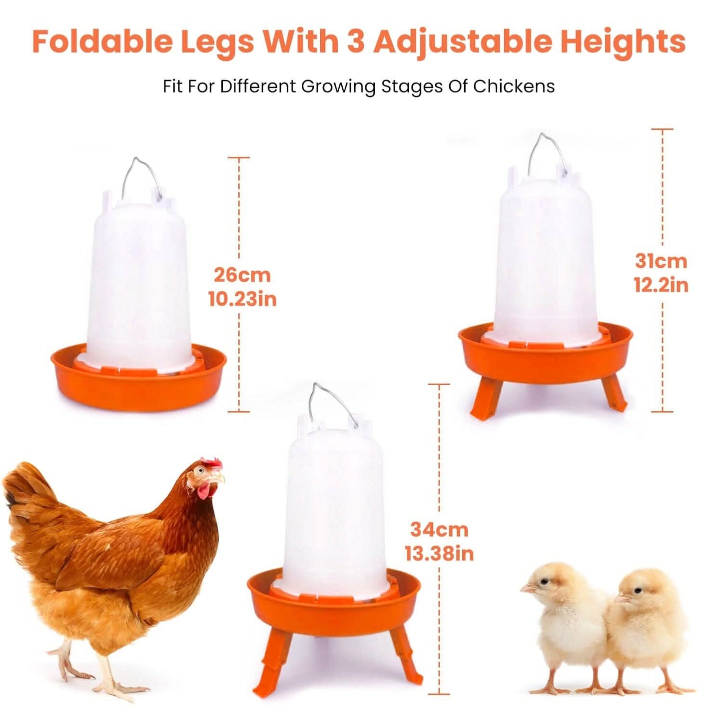 1.5L Chicken Feeder Adjustable Height Waterer Set DailySale