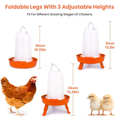 1.5L Chicken Feeder Adjustable Height Waterer Set DailySale