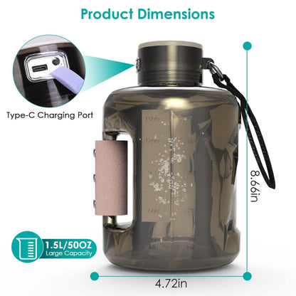 1.5L Large Capacity Portable Rechargeable Hydrogen Water Bottle 6 Min. Quick Electrolysis DailySale