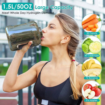 1.5L Large Capacity Portable Rechargeable Hydrogen Water Bottle 6 Min. Quick Electrolysis DailySale