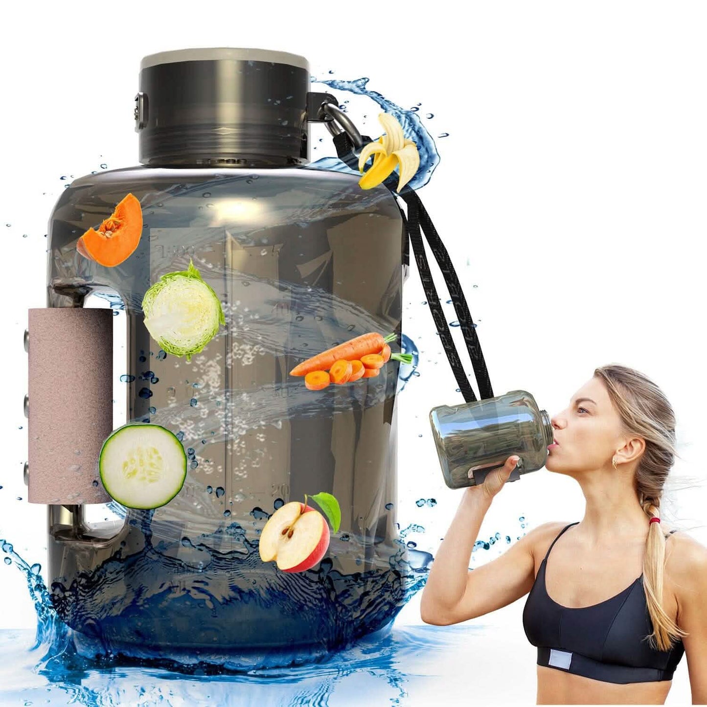 1.5L Large Capacity Portable Rechargeable Hydrogen Water Bottle 6 Min. Quick Electrolysis DailySale