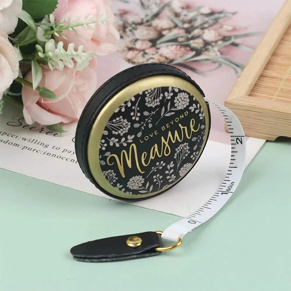 1.5m Centimeter Inch Roll Tape Portable Retractable Vintage PU Leather Mini Tape DailySale