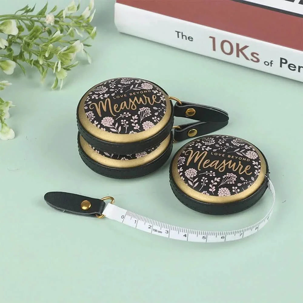 1.5m Centimeter Inch Roll Tape Portable Retractable Vintage PU Leather Mini Tape DailySale
