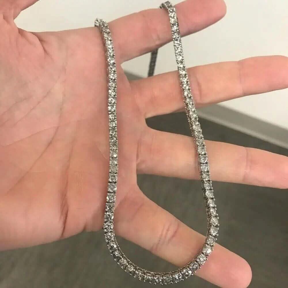 16" 20Ct Diamond Tennis Necklace 14k White Gold Lab Grown DailySale