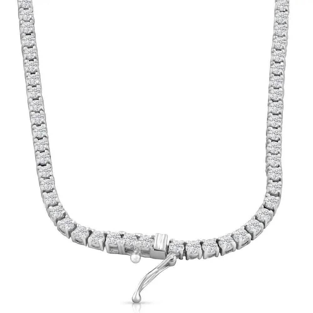 16" 20Ct Diamond Tennis Necklace 14k White Gold Lab Grown DailySale