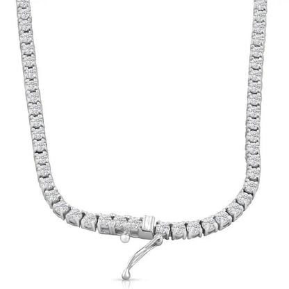 16" 20Ct Diamond Tennis Necklace 14k White Gold Lab Grown DailySale