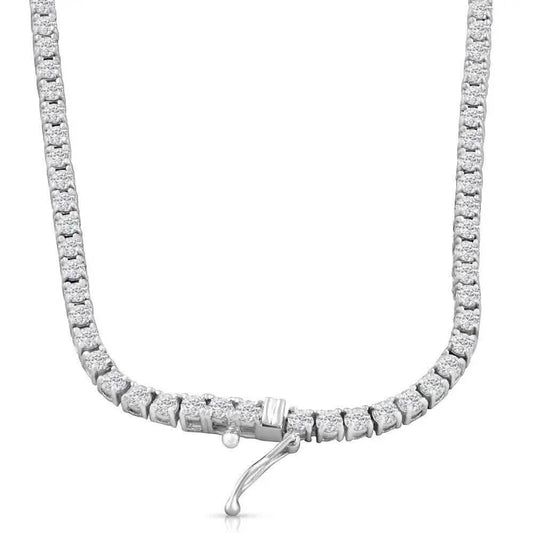 16" 20Ct Diamond Tennis Necklace 14k White Gold Lab Grown DailySale