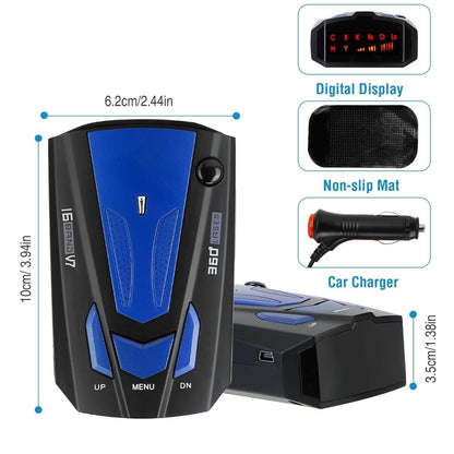 16 Band V7 Speed Safety Voice Alert Car Radar Detector DailySale