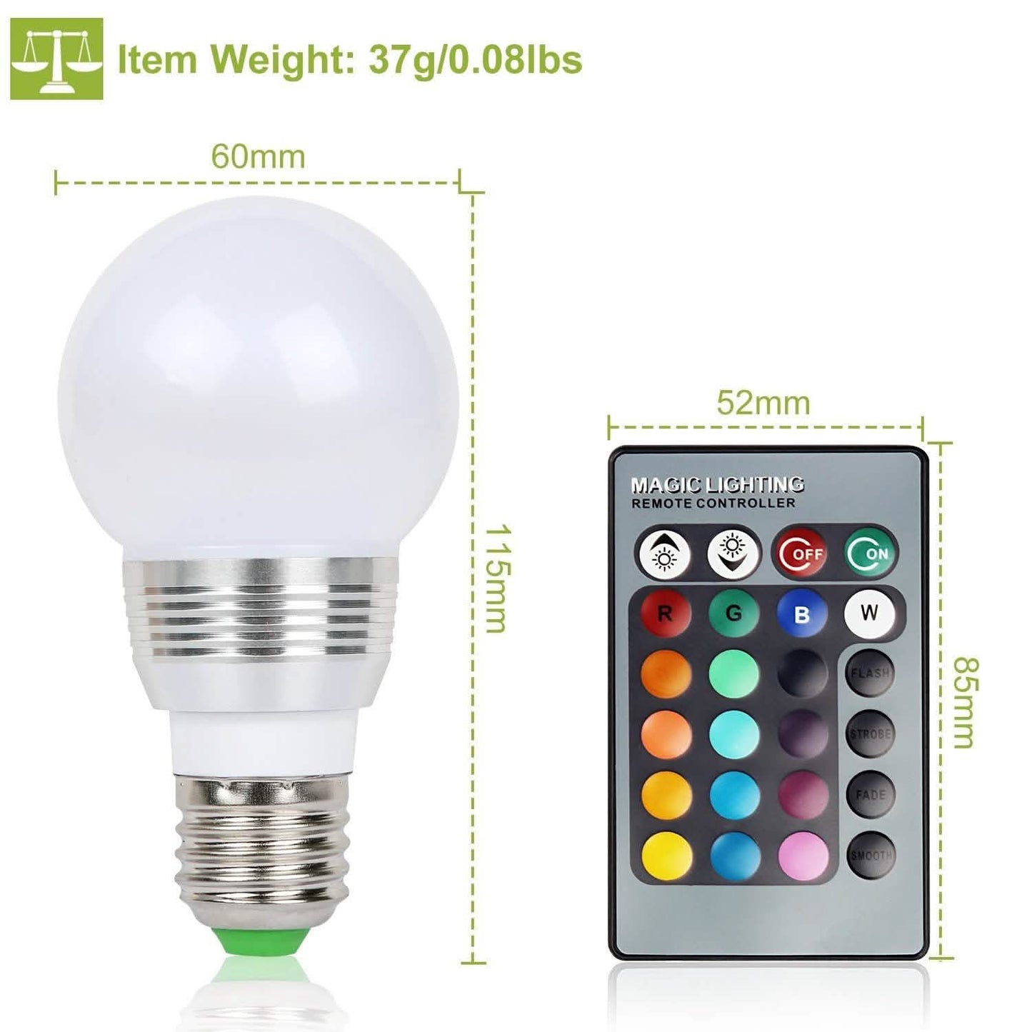 16 Colors Change LED Bulbs E27 3W RGD Dimmable Mood Lighting Lamp DailySale