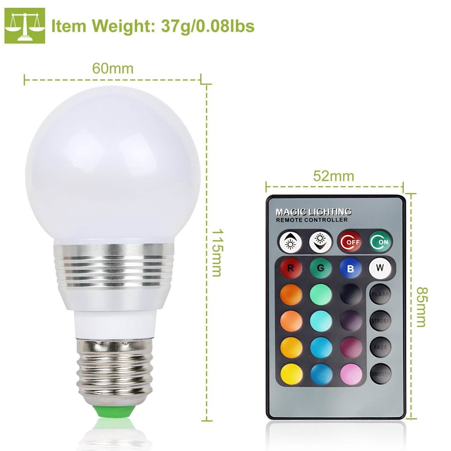 16 Colors Change LED Bulbs E27 3W RGD Dimmable Mood Lighting Lamp DailySale