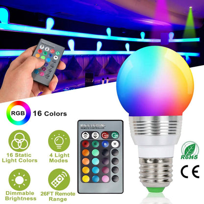 16 Colors Change LED Bulbs E27 3W RGD Dimmable Mood Lighting Lamp DailySale
