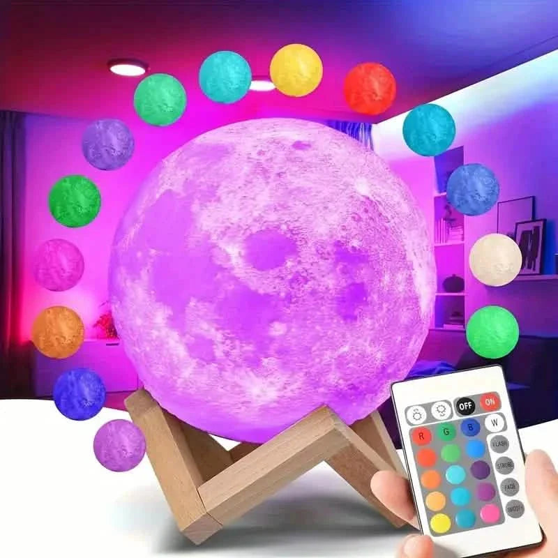 16 Colors Lunar Table Lamp with Remote Control, Creative Small Night Lamp DailySale