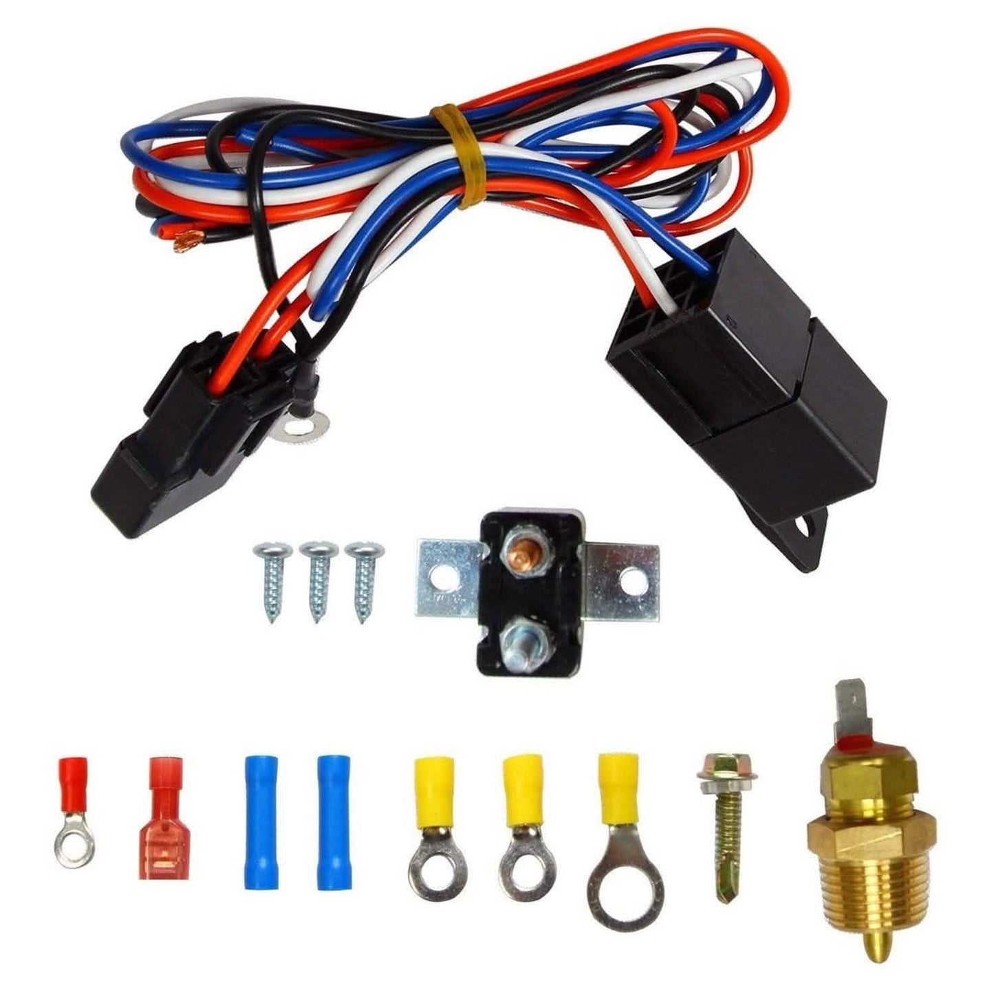 16" Electric Radiator Cooling Fan 12V 120W 10 Blades Car Thermostat Kit DailySale