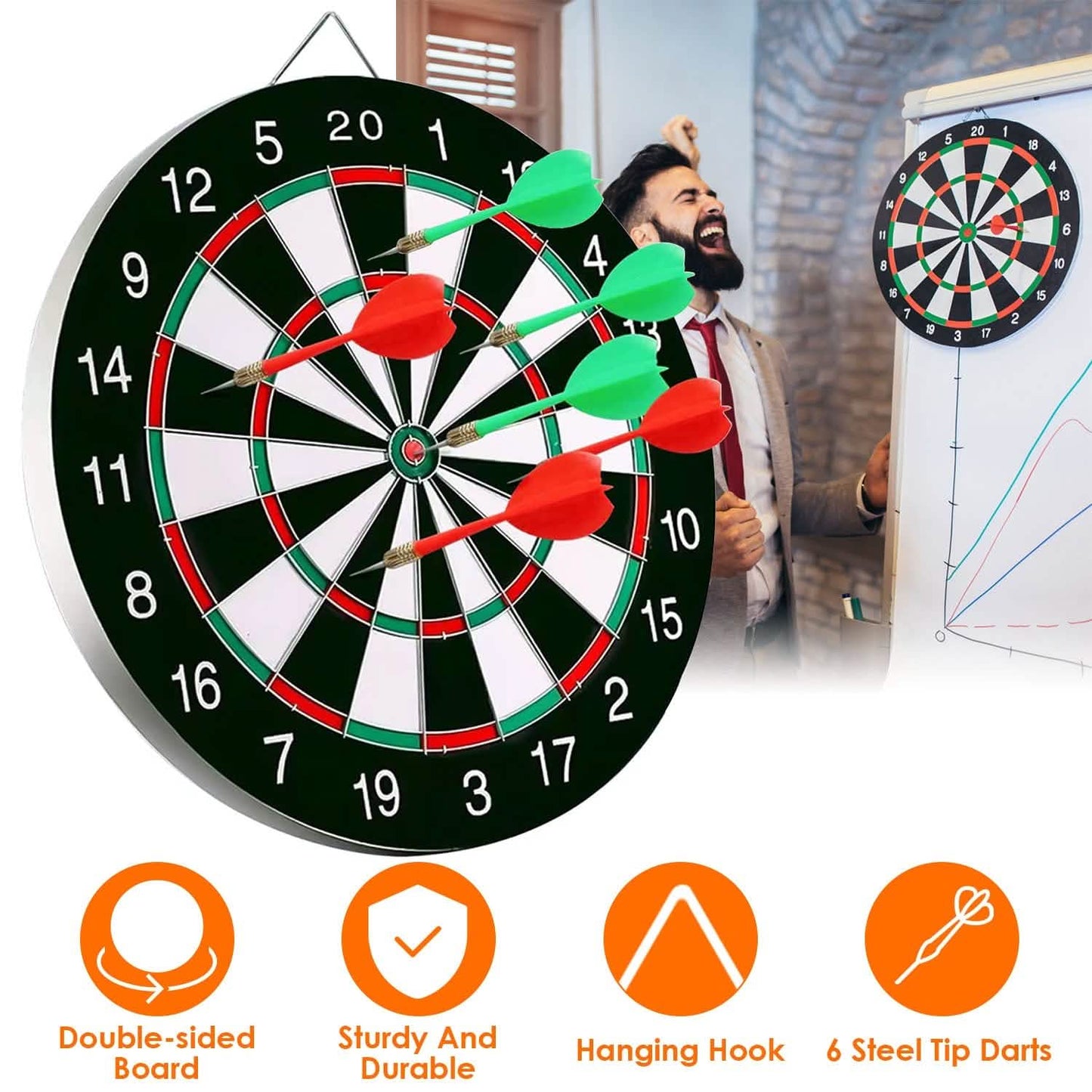 16-Inch Dart Board Game Set DailySale