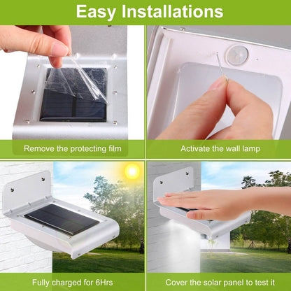 16 LEDs Outdoor Solar Wall Lights DailySale