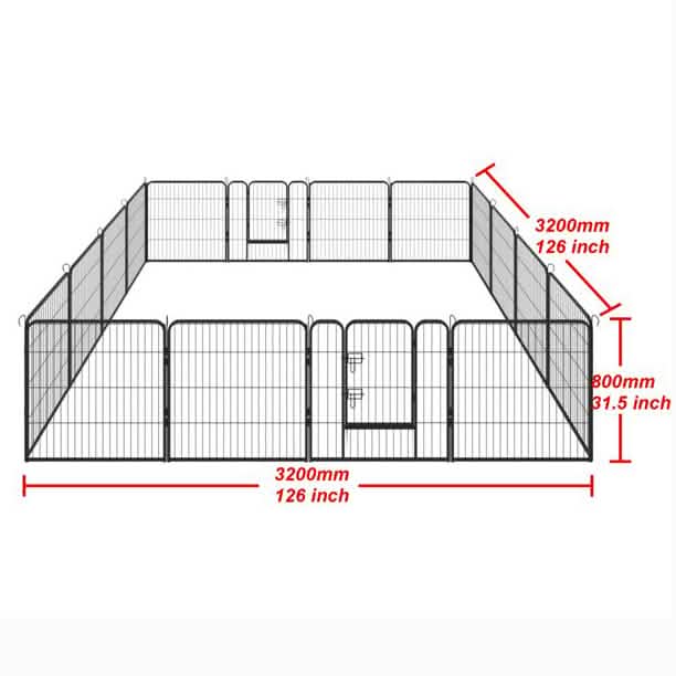 16 Panels Large Indoor Metal Pet Fence DailySale