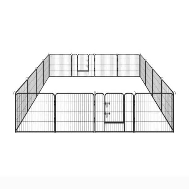 16 Panels Large Indoor Metal Pet Fence DailySale