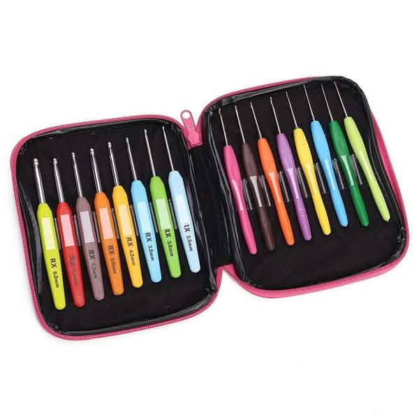 16-Piece: Colored Crochet Hooks Yarn DailySale
