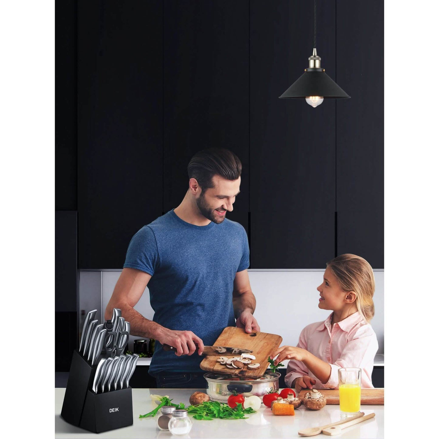 16-Piece Set: Deik Kitchen Knife Set with Wood Block DailySale
