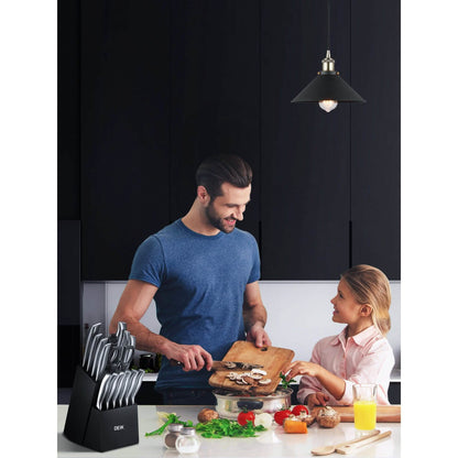 16-Piece Set: Deik Kitchen Knife Set with Wood Block DailySale