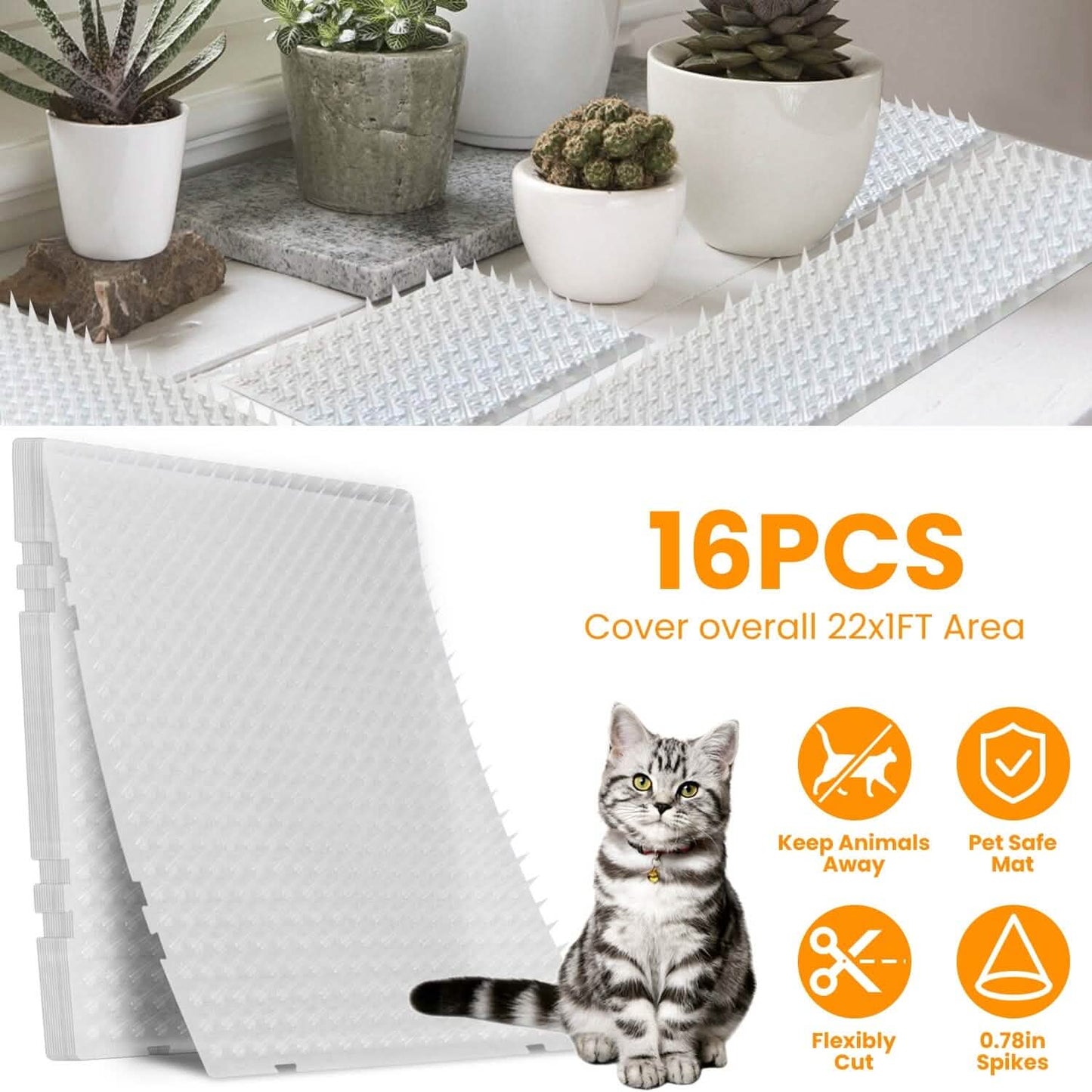16-Pieces: Deterrent Training Mats with Spikes DailySale