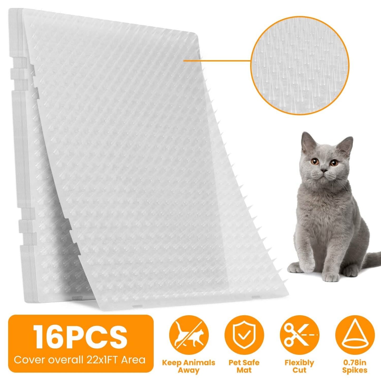 16-Pieces: Deterrent Training Mats with Spikes DailySale