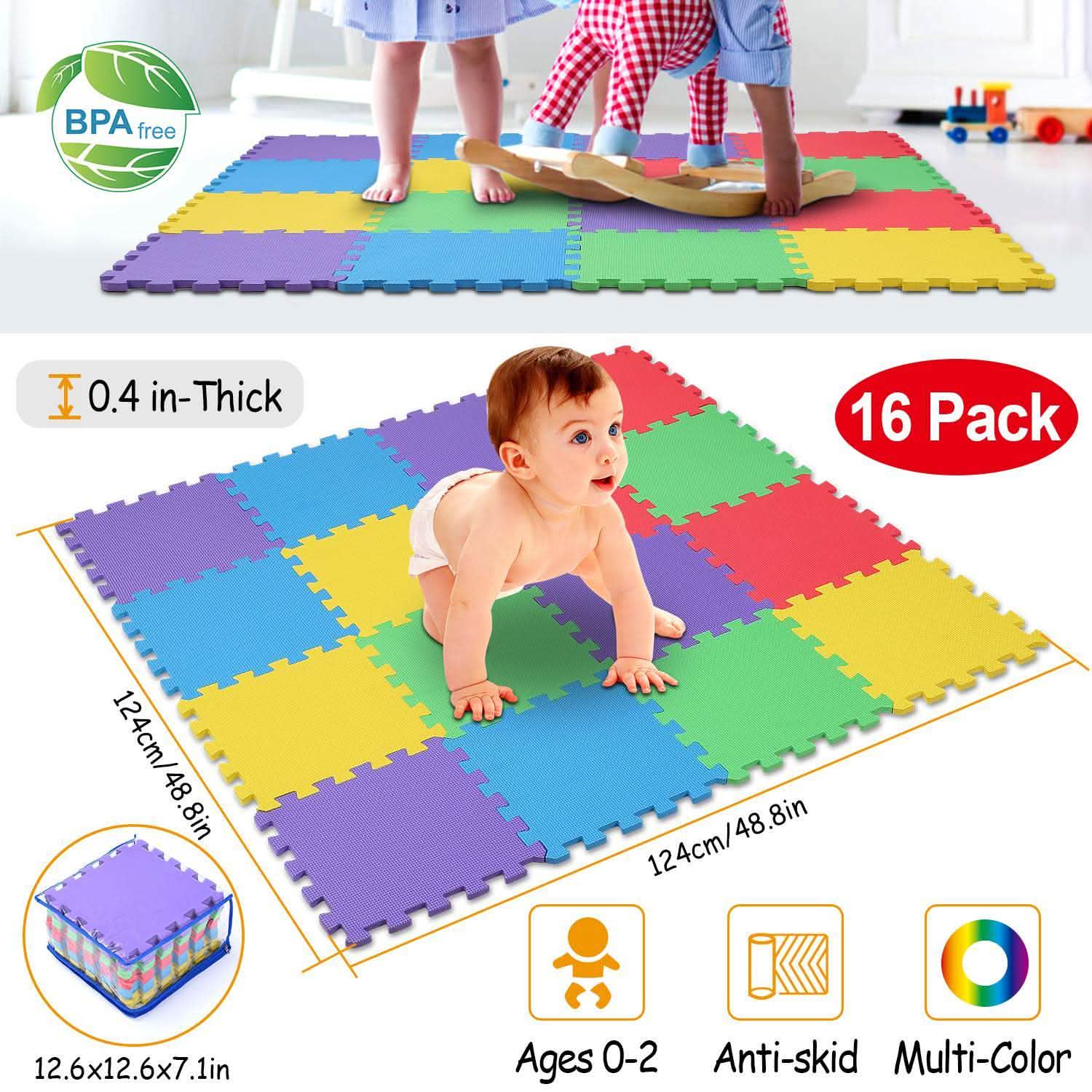 16-Pieces: Kids Puzzle Exercise Play Mat DailySale