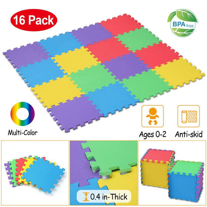 16-Pieces: Kids Puzzle Exercise Play Mat DailySale