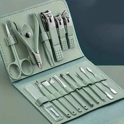 16-Pieces: Nail Clippers Manicure Tool Set with Portable Travel Case DailySale