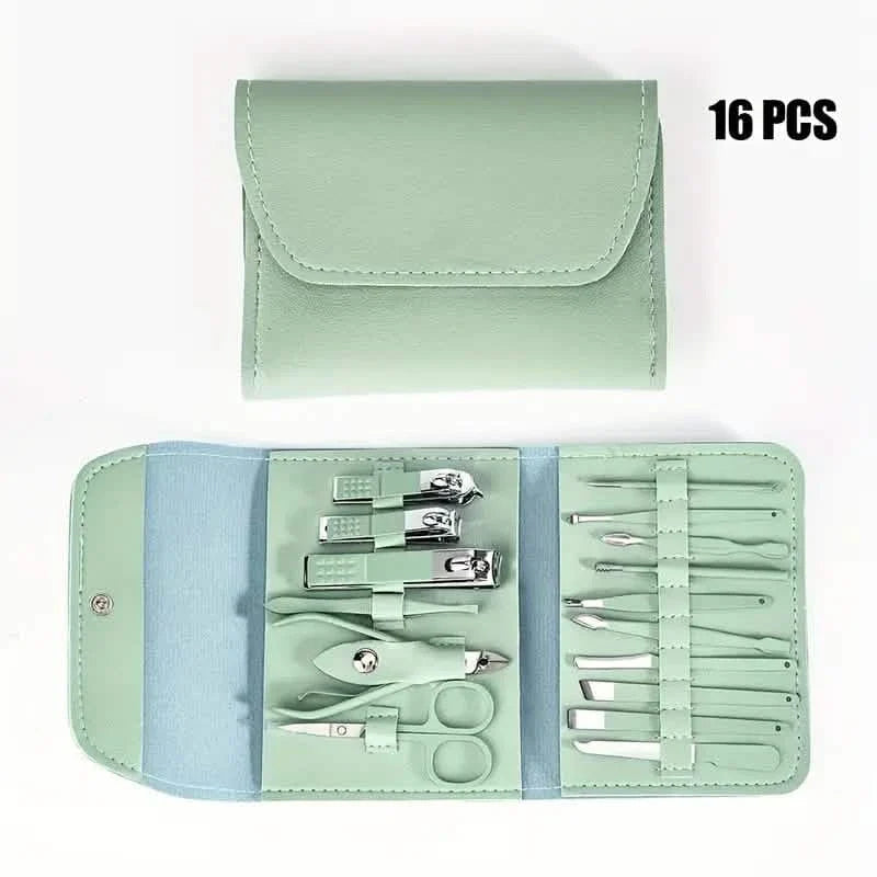 16-Pieces: Nail Clippers Manicure Tool Set with Portable Travel Case DailySale