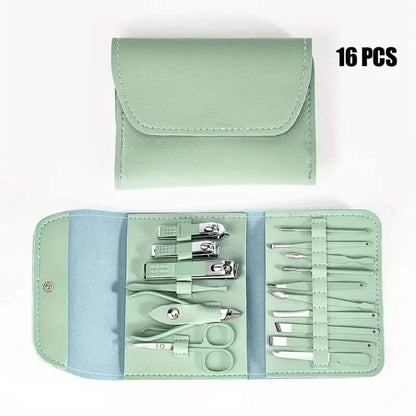 16-Pieces: Nail Clippers Manicure Tool Set with Portable Travel Case DailySale