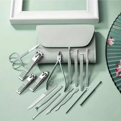 16-Pieces: Nail Clippers Manicure Tool Set with Portable Travel Case DailySale