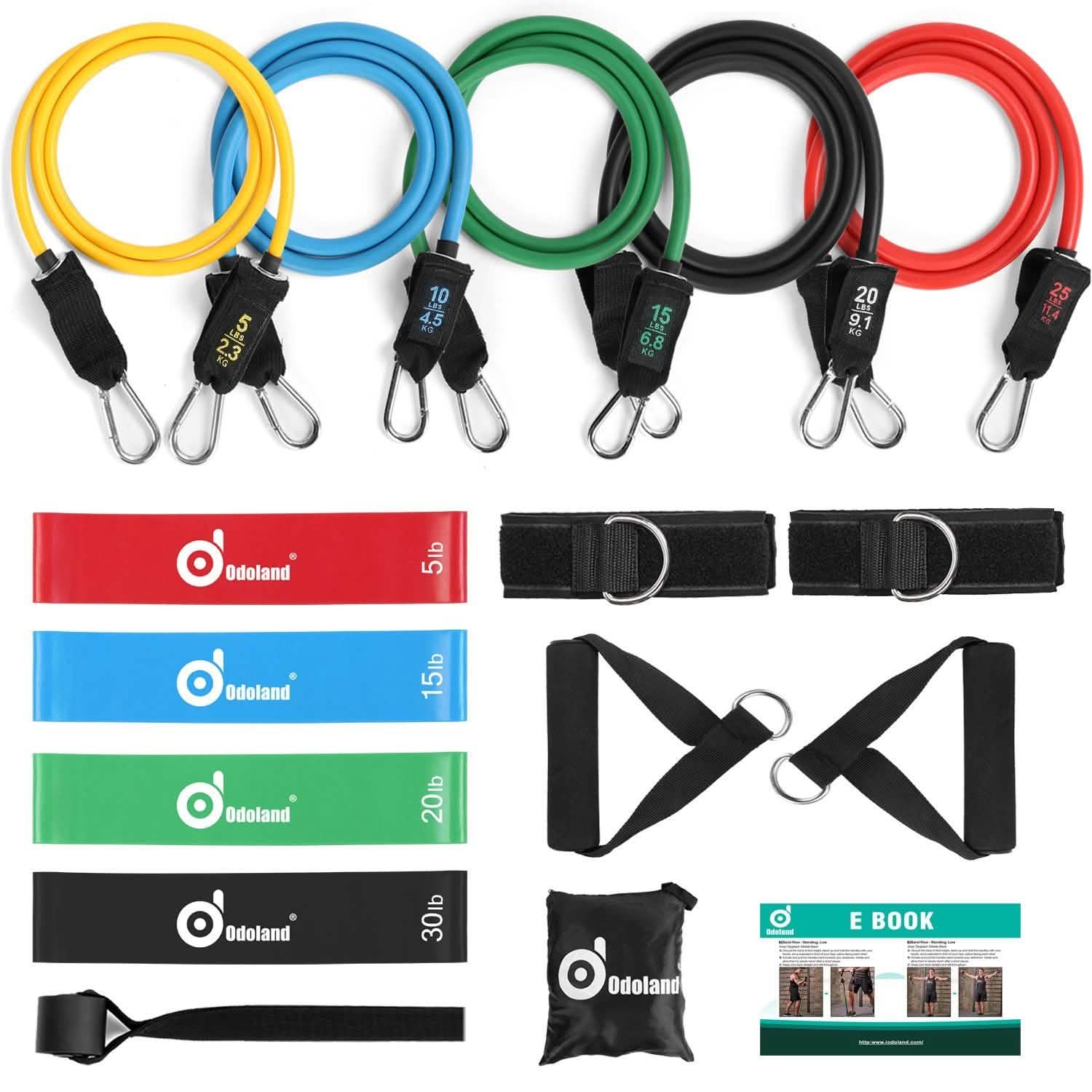 16-Pieces: Resistance Bands Set for Burning Fat & Muscle Strength DailySale