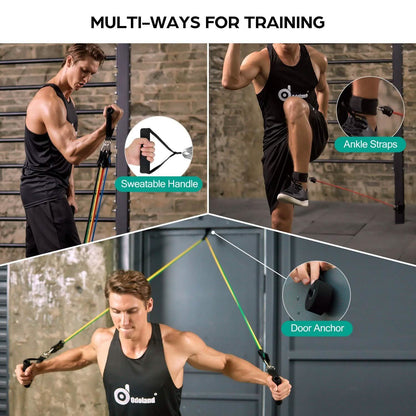 16-Pieces: Resistance Bands Set for Burning Fat & Muscle Strength DailySale