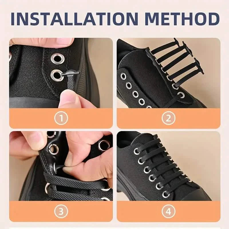 16-Pieces Set: Silicone Elastic Shoe Laces - Free-Tie for Skate, Casual and Sneakers Shoes DailySale