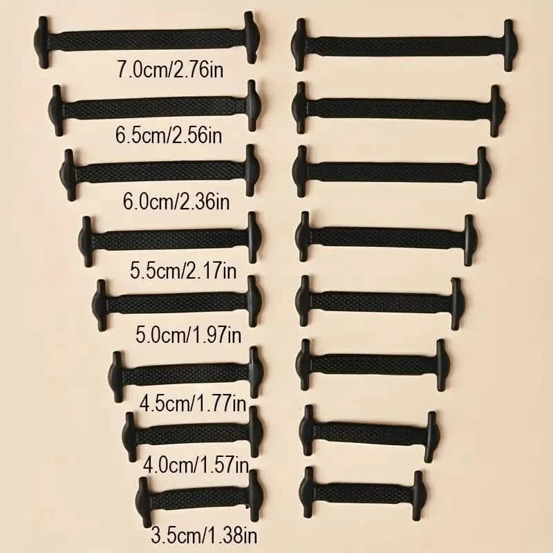 16-Pieces Set: Silicone Elastic Shoe Laces - Free-Tie for Skate, Casual and Sneakers Shoes DailySale