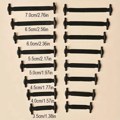 16-Pieces Set: Silicone Elastic Shoe Laces - Free-Tie for Skate, Casual and Sneakers Shoes DailySale
