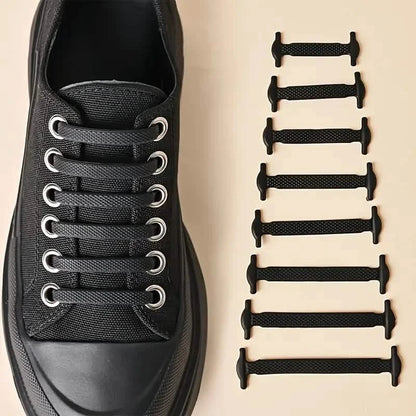 16-Pieces Set: Silicone Elastic Shoe Laces - Free-Tie for Skate, Casual and Sneakers Shoes DailySale