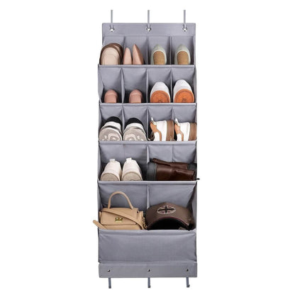 16 Pockets Over The Door Shoe Organizer 5 Tier with 6 Hooks DailySale