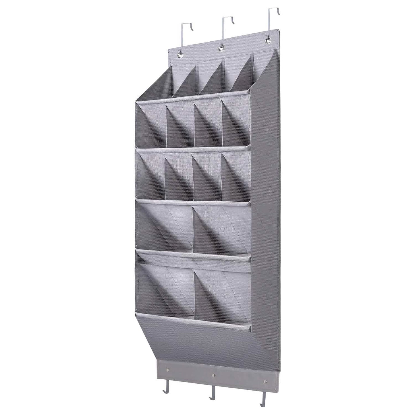 16 Pockets Over The Door Shoe Organizer 5 Tier with 6 Hooks DailySale