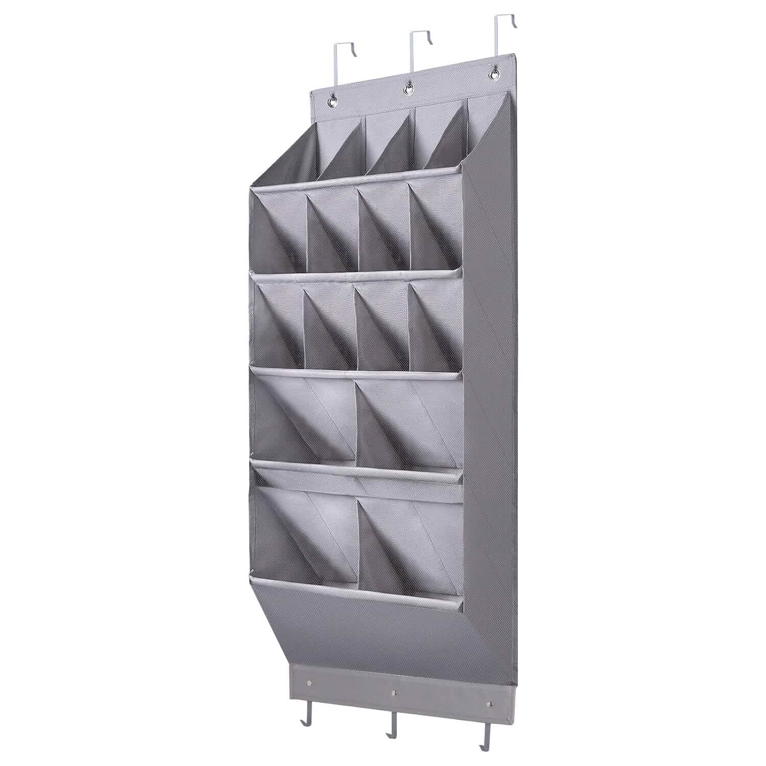 16 Pockets Over The Door Shoe Organizer 5 Tier with 6 Hooks DailySale