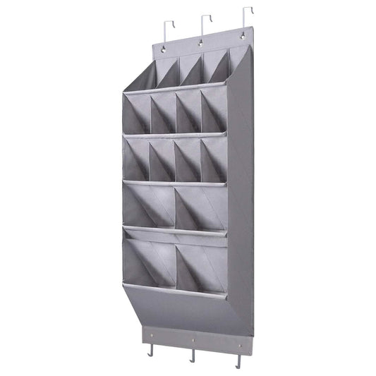 16 Pockets Over The Door Shoe Organizer 5 Tier with 6 Hooks DailySale