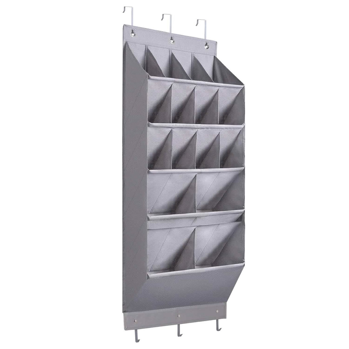 16 Pockets Over The Door Shoe Organizer 5 Tier with 6 Hooks DailySale