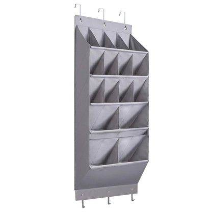 16 Pockets Over The Door Shoe Organizer 5 Tier with 6 Hooks DailySale