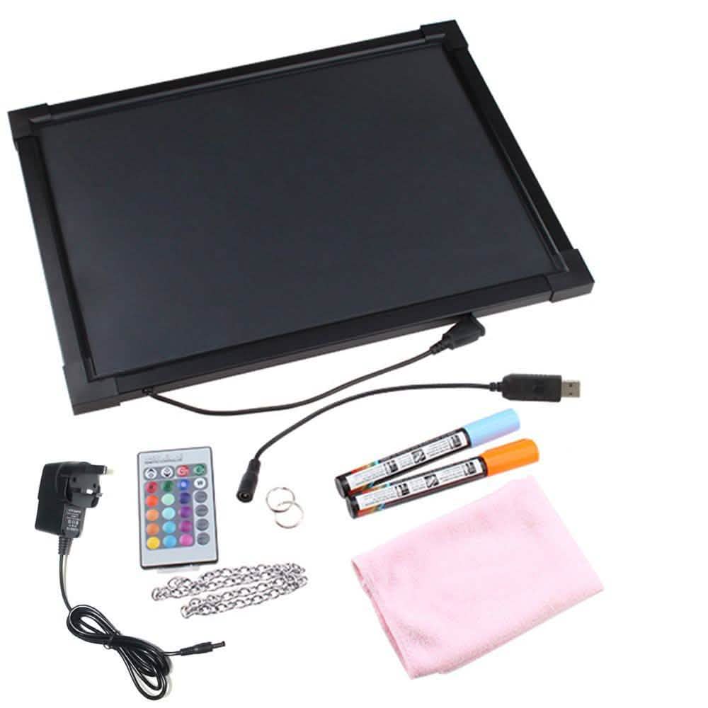 16 x 12" LED Flashing Illuminated Erasable Neon Sign Remote Message Menu Writing DailySale