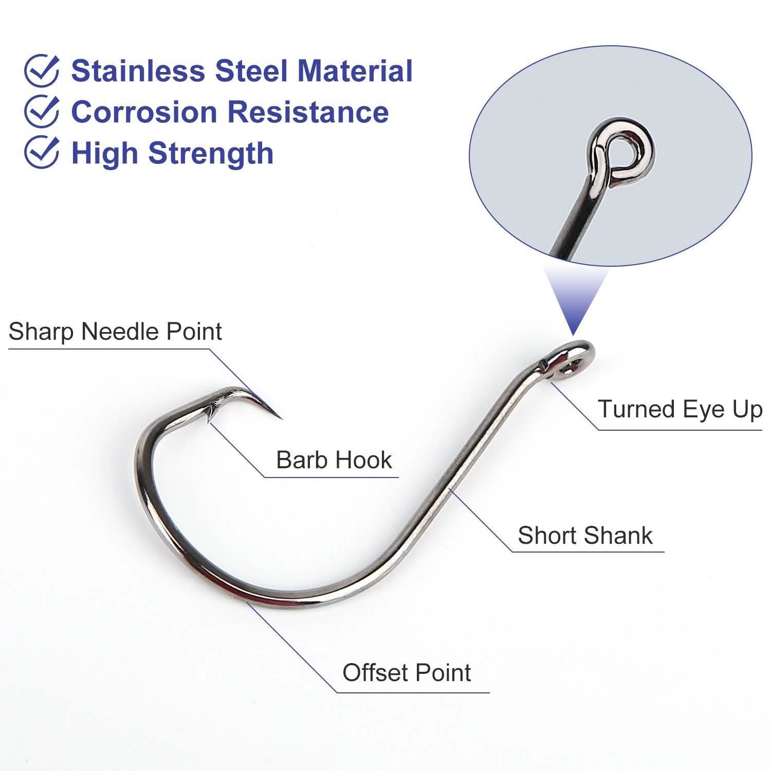 160-Piece: Offset Fishing Hooks Kit DailySale