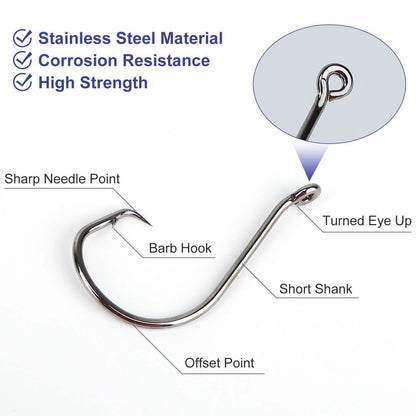 160-Piece: Offset Fishing Hooks Kit DailySale