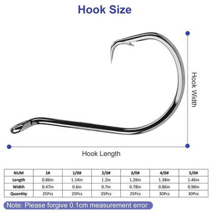 160-Piece: Offset Fishing Hooks Kit DailySale